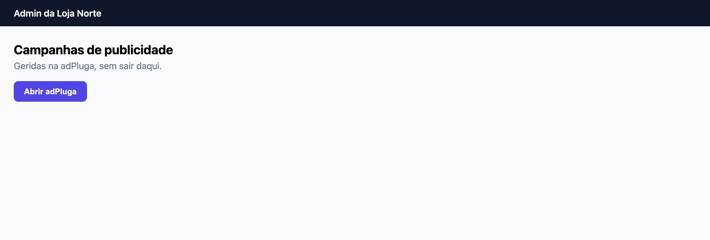 Customer application with a button to open adPluga